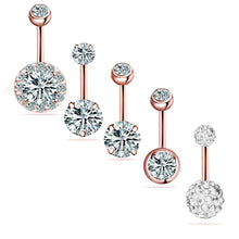 Load image into Gallery viewer, Short 5-Piece Puncture Stainless Steel Navel Stud Suit
