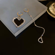 Load image into Gallery viewer, Silver Needle Pearl Diamond Asymmetric Geometric Alphabet Letter Earrings Fashion Trendy Design Tassel Ear Studs Graceful Earrings
