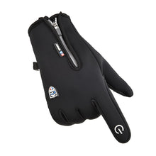 Load image into Gallery viewer, Plus Velvet and Cotton Thick Windproof Waterproof Zipper Men's and Women's Cycling Driving Gloves
