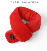 Load image into Gallery viewer, Winter Solid Color Smart Heating Massage Scarf Couple USB Electric Heating Neck Warmer Mink Fur Scarf for Men
