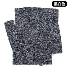 Load image into Gallery viewer, Warm-Keeping and Cold-Proof Winter Men's Half-Finger Gloves Autumn and Winter Fleece-Lined Thickened Fingerless Knitted Gloves
