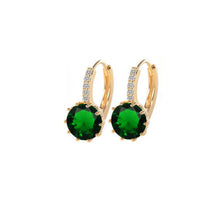 Load image into Gallery viewer, Round Super Flash Zircon Simple and Elegant Earrings Imported All-Match Classic Earrings Earrings
