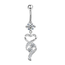 Load image into Gallery viewer, Product Medical Steel Navel Stud Creative Zircon Navel Decoration Umbilical Ring Piercing Jewelry
