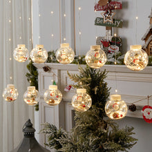 Load image into Gallery viewer, Christmas Santa Snowman Wish Orbs Holiday Shop Window Arrangement Decoration Lights LED Curtain Light
