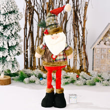 Load image into Gallery viewer, Christmas Retro Snowflake Checked Cloth Retractable Doll Hotel Mall Christmas Decorations Arrangement Ornaments
