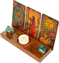 Load image into Gallery viewer, Crystal Three-Phase Moon Card Album Bracket Wooden Candlestick Ornaments
