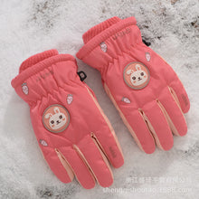 Load image into Gallery viewer, Five-Finger Ski Gloves Cute Cartoon Crocodile Rabbit Velvet Thickened Windproof Cycling Non-Slip
