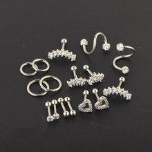 Load image into Gallery viewer, Zircon Stud Earrings Female Stainless Steel Puncture Ear Bone Stud Suit
