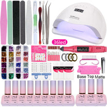 Load image into Gallery viewer, Gel Polish Set Nail kit Beginner Manicure Set Full Set Beginner 15ml UV Polish European and American Manicure Set
