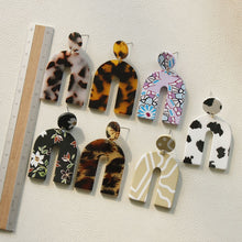 Load image into Gallery viewer, Cow Girls Earrings Cute Exaggerated Auricular Needle Door Leopard Acrylic Earrings

