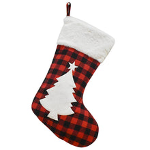 Load image into Gallery viewer, Christmas Decoration Supplies Black and Red Plaid Christmas Stockings Children's Gift Bag Candy Bag Ballet Socks
