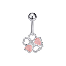 Load image into Gallery viewer, New Five-Leaf Flower Zircon Navel Ring Navel Stud Piercing Jewelry
