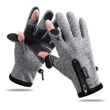 Load image into Gallery viewer, Windproof Waterproof Anti-Slip Finger Touch Screen Exposed Two Finger Fishing Gloves
