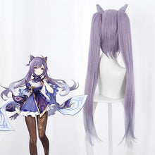 Load image into Gallery viewer, Original God Ting Yi Kuaiyu Carved Sunny Mixed Gray Purple Gradient Double Ponytail Croissant Cos  Wig

