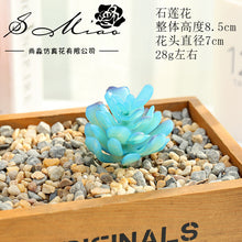 Load image into Gallery viewer, Blue Series Artificial Succulent Pant Flower Head Creative DIY Accessories Flower Arrangement Artificial Flower Plant Wall Supplies Green Plant
