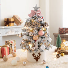 Load image into Gallery viewer, Korean Style Pink Mini Christmas Tree Set Desktop Christmas Tree Ornaments Led Gold 60cm Snow Tree Gift with Light
