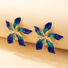 Load image into Gallery viewer, Exaggerated Personalized Multi-Layer Alloy Oil-Spot Glaze Flowers Flower Earrings
