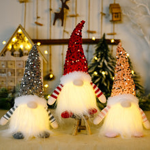 Load image into Gallery viewer, New Christmas Decorative Sequins Rudolf Doll with Lights Faceless Doll Ornaments
