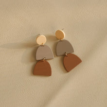 Load image into Gallery viewer, Clay Texture Acrylic Earrings Long Contrast Color Solid Color Combination Earrings
