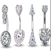 Load image into Gallery viewer, Multi-Layer Stainless Steel Belly Ring Long-Sleeved Suit Navel Stud Piercing Jewelry
