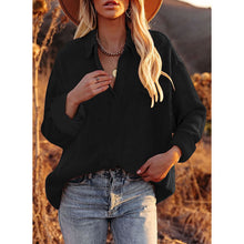 Load image into Gallery viewer, Women's Corduroy Polo Collar Top Pullover Loose Solid Color Shirt Coat
