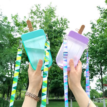Load image into Gallery viewer, Water Bottle Popsicle/Sorbet Student Adult Strap Crossbody Plastic Straw Portable Water Cup
