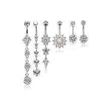 Load image into Gallery viewer, Stone Navel Stud Set Combination Zircon Puncture Belly Ring
