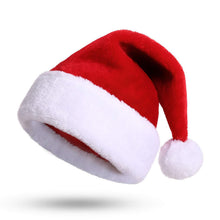 Load image into Gallery viewer, Fleece-Lined Thickened Christmas Hat Adult and Children Christmas Decorations Long Fluff Short Fluff Red and White Plaid Hat
