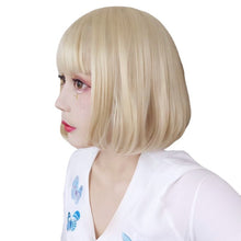 Load image into Gallery viewer, Wig Men's and Women's Collarbone Short Hair Bobo Korean Bobhaircut round Face Internet Celebrity Lolita Handsome White Full-Head Wig Style
