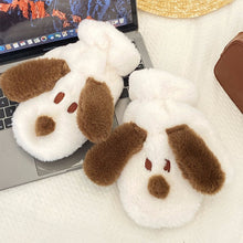 Load image into Gallery viewer, Cartoon Dog Plush Gloves Female Winter Cycling Students Warm-Keeping Thickened Cold Protection

