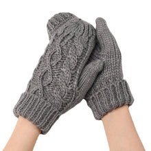 Load image into Gallery viewer, Autumn and Winter New Women's Cross-Border Knitted plus Fluff Thick Fashion Geometric Backpacks Finger Warm Gloves Finger Knitting Wool Gloves
