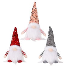 Load image into Gallery viewer, New Christmas Decorative Sequins Rudolf Doll with Lights Faceless Doll Ornaments
