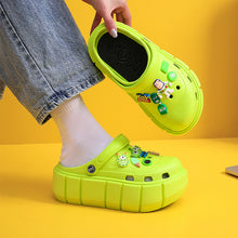 Load image into Gallery viewer, Women's Hole Shoes Non-Slip Summer Fashion All-Matching Slip-on Thick Bottom Increased Beach Closed Toe Sandals for Outer Wear
