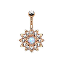 Load image into Gallery viewer, Stainless Steel Zircon with Diamond Belly Ring Polymer Clay Ball Opal Zircon Combination Set
