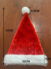 Load image into Gallery viewer, Fleece-Lined Thickened Christmas Hat Adult and Children Christmas Decorations Long Fluff Short Fluff Red and White Plaid Hat
