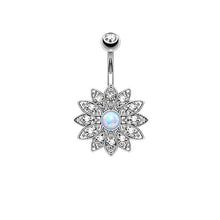 Load image into Gallery viewer, Stainless Steel Zircon with Diamond Belly Ring Polymer Clay Ball Opal Zircon Combination Set
