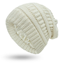 Load image into Gallery viewer, Autumn and Winter Ins New Hat Women's Protective Hairstyle Warm Wool Knitted Satin Hat 9 Colors
