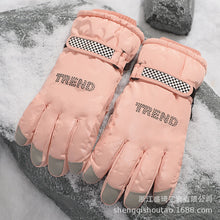 Load image into Gallery viewer, Ski Gloves Windproof Non-Slip Velvet Thickening Touch Screen Cycling Warm Five Finger Gloves
