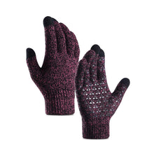 Load image into Gallery viewer, Men's and Women's Knitted Touch Screen Warm Gloves Wool Non-Slip Thickened Fleece-Lined Ski Riding Gloves
