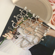 Load image into Gallery viewer, 8 Pairs Nipple Ring 4 Colors Optional Puncture Suit Combination Stainless Steel Piercing Ornaments
