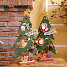 Load image into Gallery viewer, Christmas Decorations Wooden Christmas Tree Ornaments Old Snowman Bell Retro Furnishings Decorations
