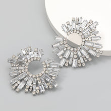 Load image into Gallery viewer, Alloy Diamond Rhinestone SUNFLOWER Earrings Female Super Flash Hipster Dinner Earrings
