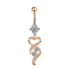 Load image into Gallery viewer, Product Medical Steel Navel Stud Creative Zircon Navel Decoration Umbilical Ring Piercing Jewelry
