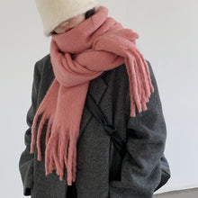 Load image into Gallery viewer, Pure Color Thickened Lengthened Scarf for Women 2023 Autumn and Winter New Korean Style Winter Student Versatile Shawl Scarf Pink
