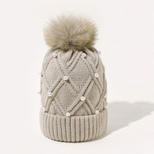 Load image into Gallery viewer, Women's Woolen Knitted Hat Korean Style Autumn and Winter Warm Fluffy Ball Cap Thickened All-Matching Face Slimming Travel Hat
