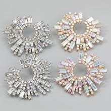 Load image into Gallery viewer, Alloy Diamond Rhinestone SUNFLOWER Earrings Female Super Flash Hipster Dinner Earrings
