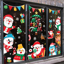 Load image into Gallery viewer, Christmas Decorative Stickers Shopping Window Decorative Santa Snowman Static Stickers
