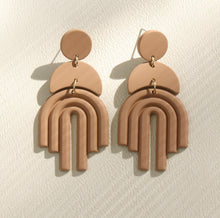 Load image into Gallery viewer, Clay Texture Acrylic Earrings Long Contrast Color Solid Color Combination Earrings
