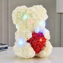 Load image into Gallery viewer, Christmas Gift Rose Bear PE Foam Artificial Flower Girl Valentine's Day Gift Colorful Lights Love Rose Bear
