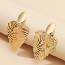 Load image into Gallery viewer, Geometric Metal Earrings Ins Style Leaf Earrings
